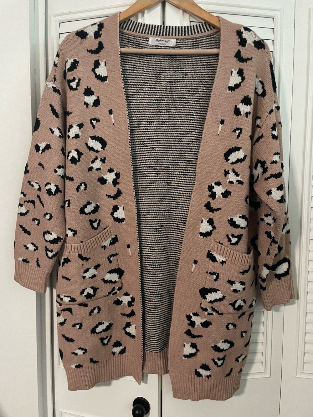 Mahrokh Leopard Print Open-Front Cardigan